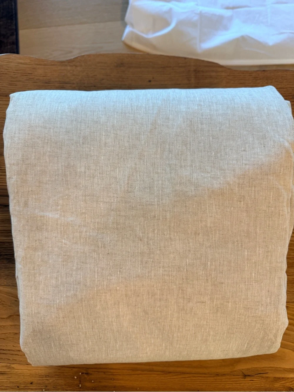 Quince 100% European linen light filtering curtain flax (96X 96)